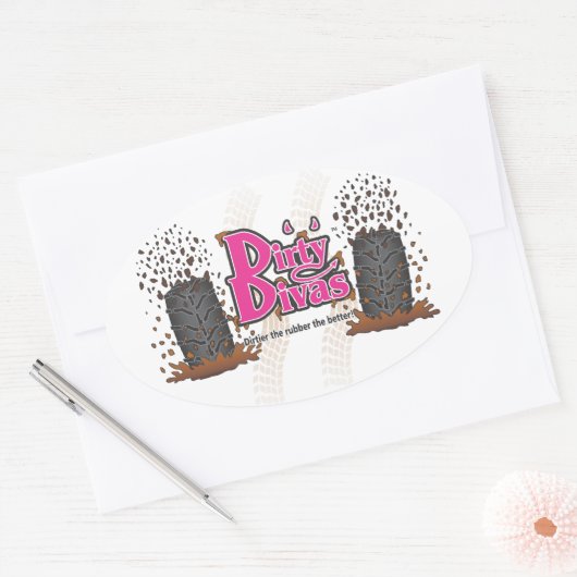 Dirty Divas Ovale Sticker (Envelop)
