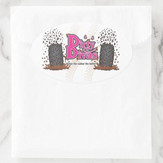 Dirty Divas Ovale Sticker (Tas)