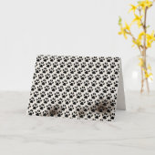 Dirty Dog Paw Prints Verjaardag Kaart (Gele Bloem)