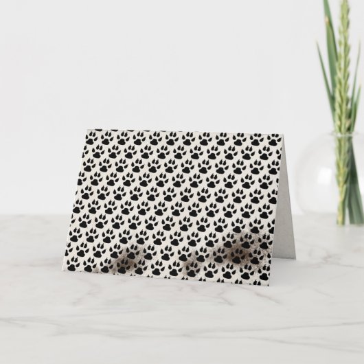 Dirty Dog Paw Prints Verjaardag Kaart (Voorkant)