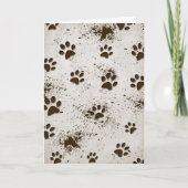 Dirty Dog Pawprint Birthday Kaart (Voorkant)