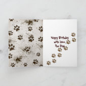 Dirty Dog Pawprint Birthday Kaart (Binnen)