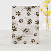 Dirty Dog Pawprint Birthday Kaart (Gele Bloem)