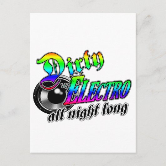 DIRTY ELECTRO All Night Long DJ Briefkaart (Voorkant)