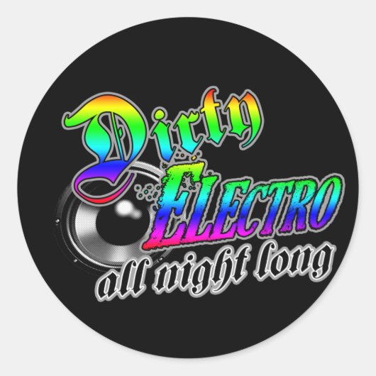 DIRTY ELECTRO Alle Nacht Lang DJ Ronde Sticker (Voorkant)