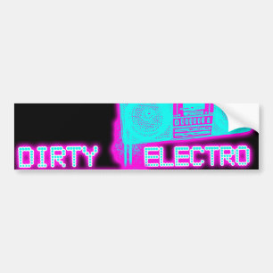 DIRTY ELECTRO dansclub DJ meisjes en jongens neon Bumpersticker