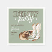 Dirty Forty Rodeo Sage Green 40ste verjaardagsfees Servet (Voorkant)