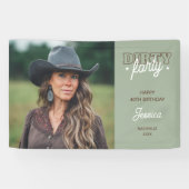 Dirty Forty Western Country Foto 40e Verjaardag Spandoek (Horizontaal)