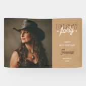 Dirty Forty Westerne Rodeo Foto 40e verjaardag Spandoek (Horizontaal)