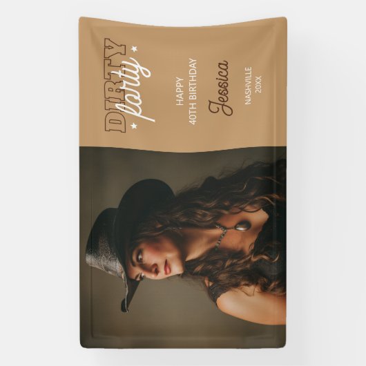 Dirty Forty Westerne Rodeo Foto 40e verjaardag Spandoek (Verticaal)