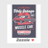 Dirty Garage Muscle Car Club Sticker (Vel)