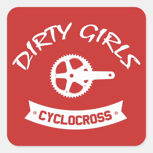 Dirty Girls Cyclocross Vierkante Sticker (Voorkant)