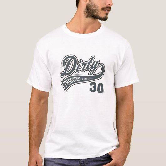 Dirty Grey Edition van 30 jaar T-shirt (Voorkant)