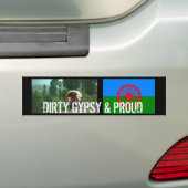 DIRTY GYPSY & PROUD BUMPERSTICKER (Op auto)