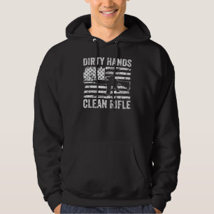 Dirty Hands Clean Rifle AR15 Flag Mannen Pistool C Hoodie