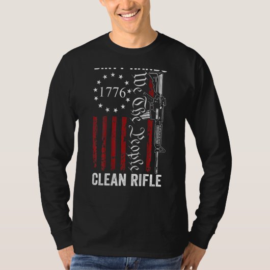 Dirty Hands Clean Rifle Pro Pistolen 2e wijziging T-shirt (Voorkant)