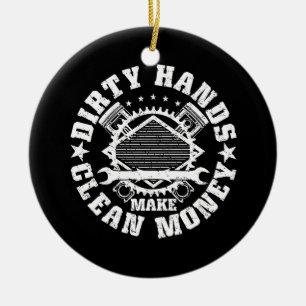 Dirty Hands maakt geld schaars Mechanische Mechan Keramisch Ornament