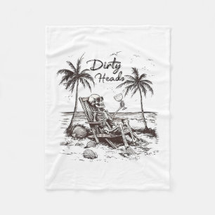 Dirty Heads Skelet Zonsondergang Strand Vibes Esth Fleece Deken
