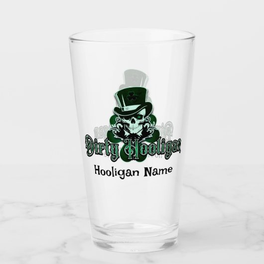 Dirty Hooligan Logo - Gepersonaliseerd Glas (Voorkant)