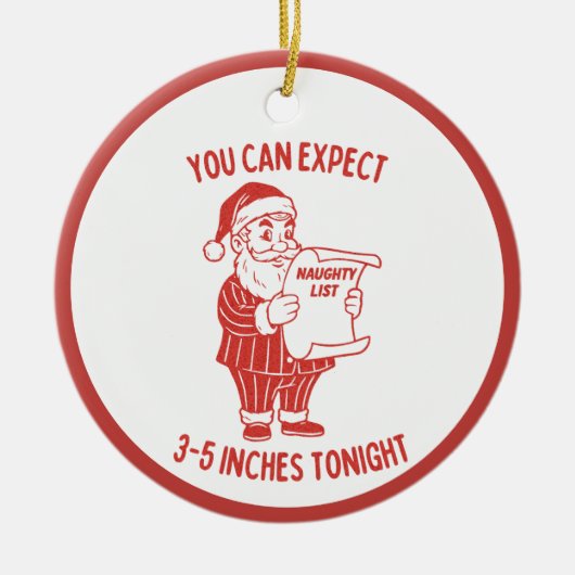 Dirty Joke Retro Style Naughty Santa Christmas Keramisch Ornament (Voorkant)