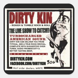 Dirty Kin Retro Vierkante Sticker