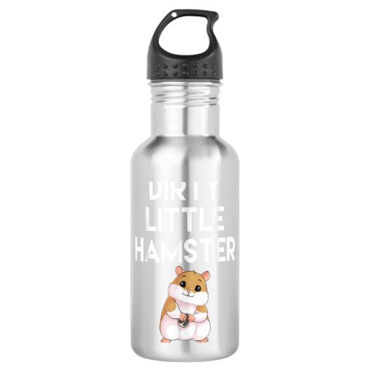 Dirty Little Hamster Cute Hamster Afbeelding Waterfles (Voorkant)