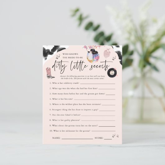 Dirty Little Secrets | Disco Cowgirl Bachelorette (Staand voorkant)