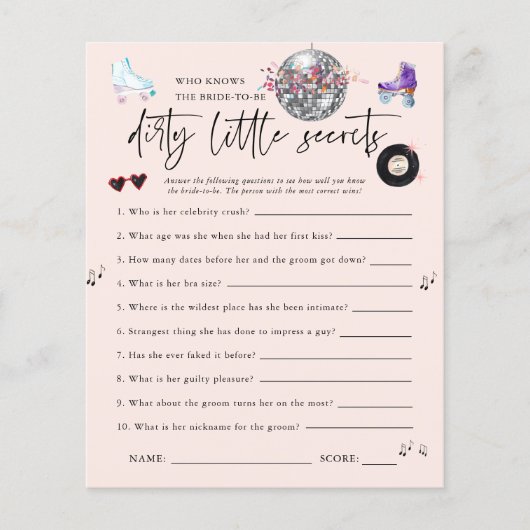 Dirty Little Secrets | Rollerschaatsenbachelorette (Voorkant)