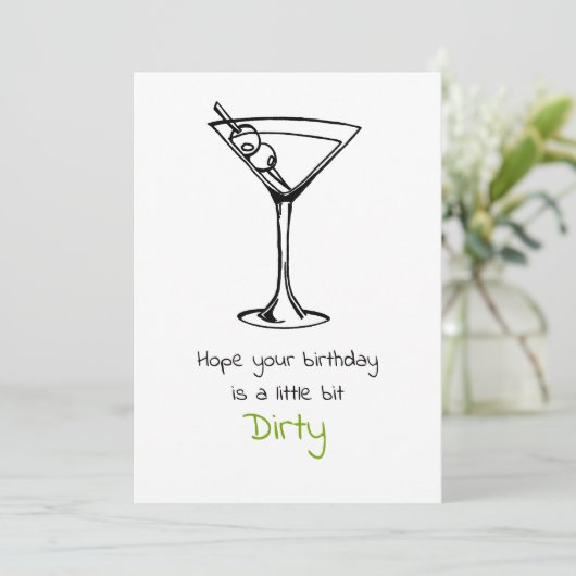 Dirty Martini 30 verjaardag Kaart (Staand voorkant)