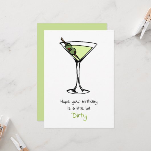 Dirty Martini 30 verjaardag Kaart (Voorkant / Achterkant in situ)