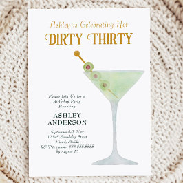 Dirty Martini 30th Birthday Party, Dirty Thirty Kaart