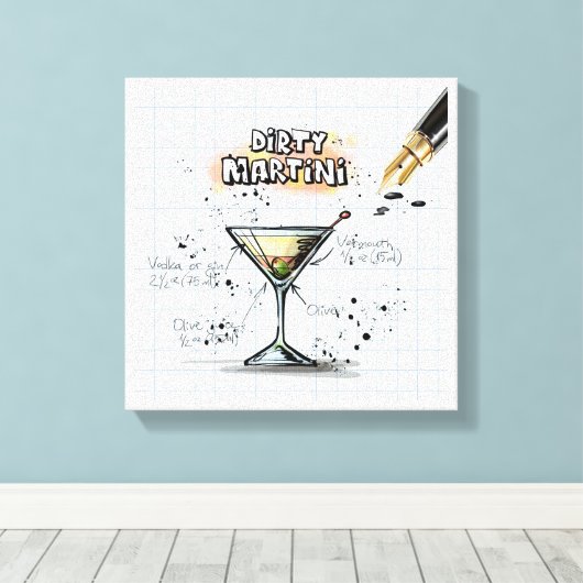 Dirty Martini Canvas Afdruk (Insitu (Houten vloer))