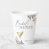 Dirty Martini Cocktail Bruiloftsfeestje Papieren Bekers (Voorkant)