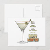Dirty Martini Cocktail Recipe Art   Briefkaart (Voorkant / Achterkant)