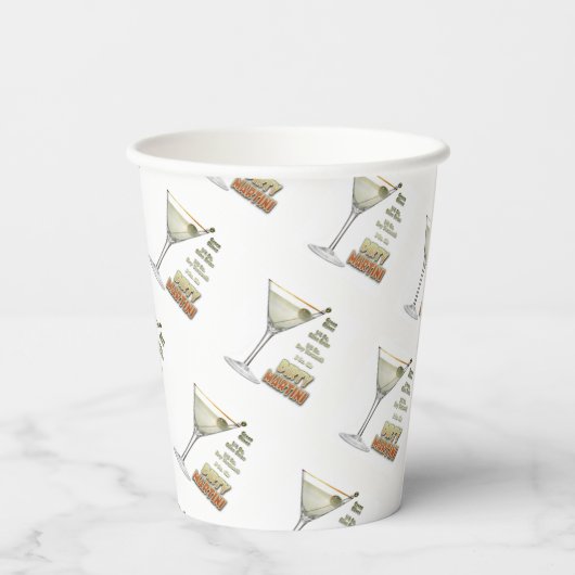 Dirty Martini Cocktail Recipe Art Paper cup Papieren Bekers (Achterkant)