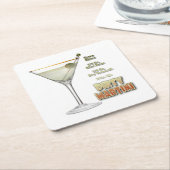 Dirty Martini Cocktail Recipe Art Paper Onderzette Kartonnen Onderzetters (Schuin)