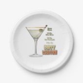 Dirty Martini Cocktail Recipe Art Papieren Bordje (Voorkant)