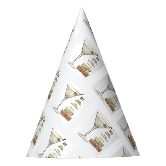 Dirty Martini Cocktail Recipe Art Party Pet Feesthoedjes (Voorkant)