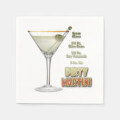 Dirty Martini Cocktail Recipe Art Servet (Voorkant)