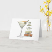 Dirty Martini Cocktail Recipe Art Wenskaart Kaart (Gele Bloem)