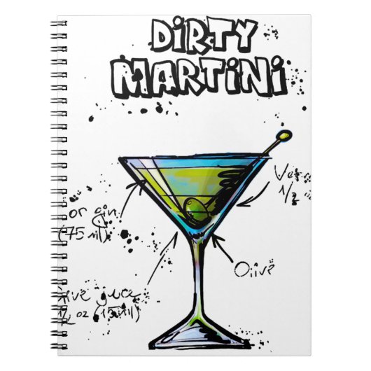 Dirty Martini Cocktail Recipe Notitieboek (Voorkant)