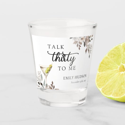 Dirty Martini Cocktail Vrijgezellenfeest Shot Glas (Voorkant)