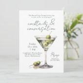 Dirty Martini Cocktails en het gesprek Kaart (Staand voorkant)