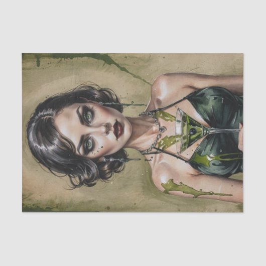 Dirty Martini Doll Cocktail Cutie Decoupage Tissuepapier (Voorkant)