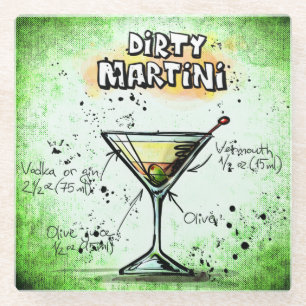 Dirty Martini Drink Recipe Glazen Onderzetter