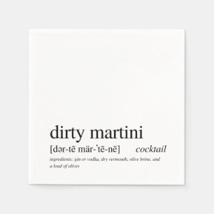 Dirty Martini Modern Quote Black Typografie Servet