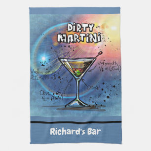 Dirty Martini Ontvangt Aangepaste Aangepaste Aange Theedoek