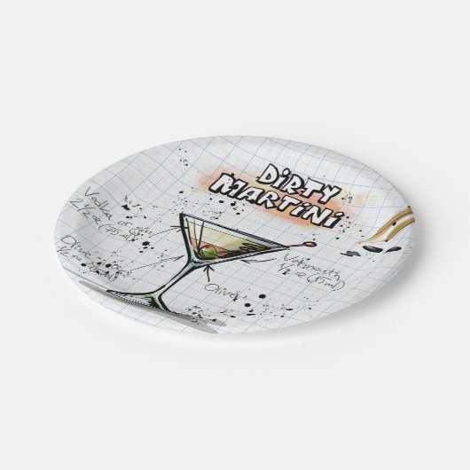 Dirty Martini Papieren Bordje (Gekanteld)