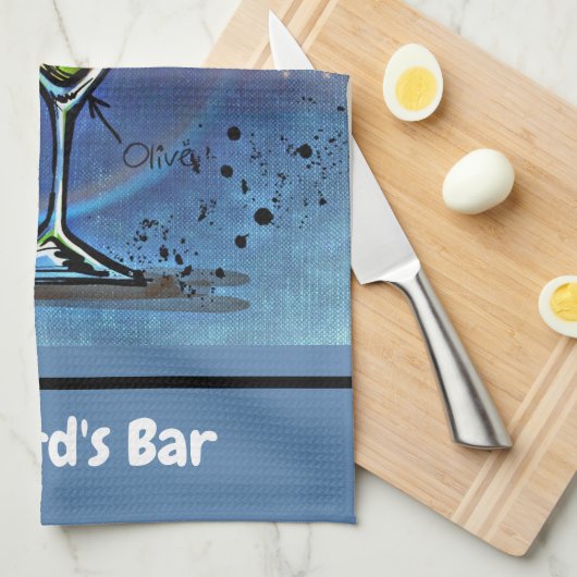 Dirty Martini Recipe Aangepaste aangepaste balk Theedoek (Quarter Fold)