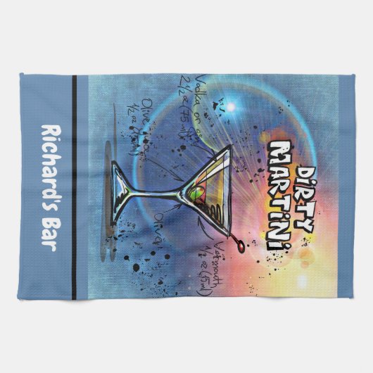 Dirty Martini Recipe Aangepaste aangepaste balk Theedoek (Horizontaal)